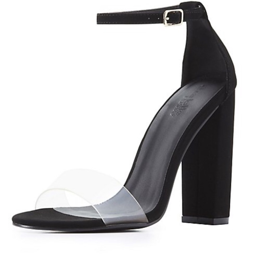 WORN ONCE Charlotte Russe black heels sz 8 - Picture 1 of 5